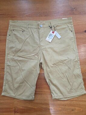 Men's Old Skool Jeans Authentic Shorts 46 Lightweight Khaki 12 1/2" Length New